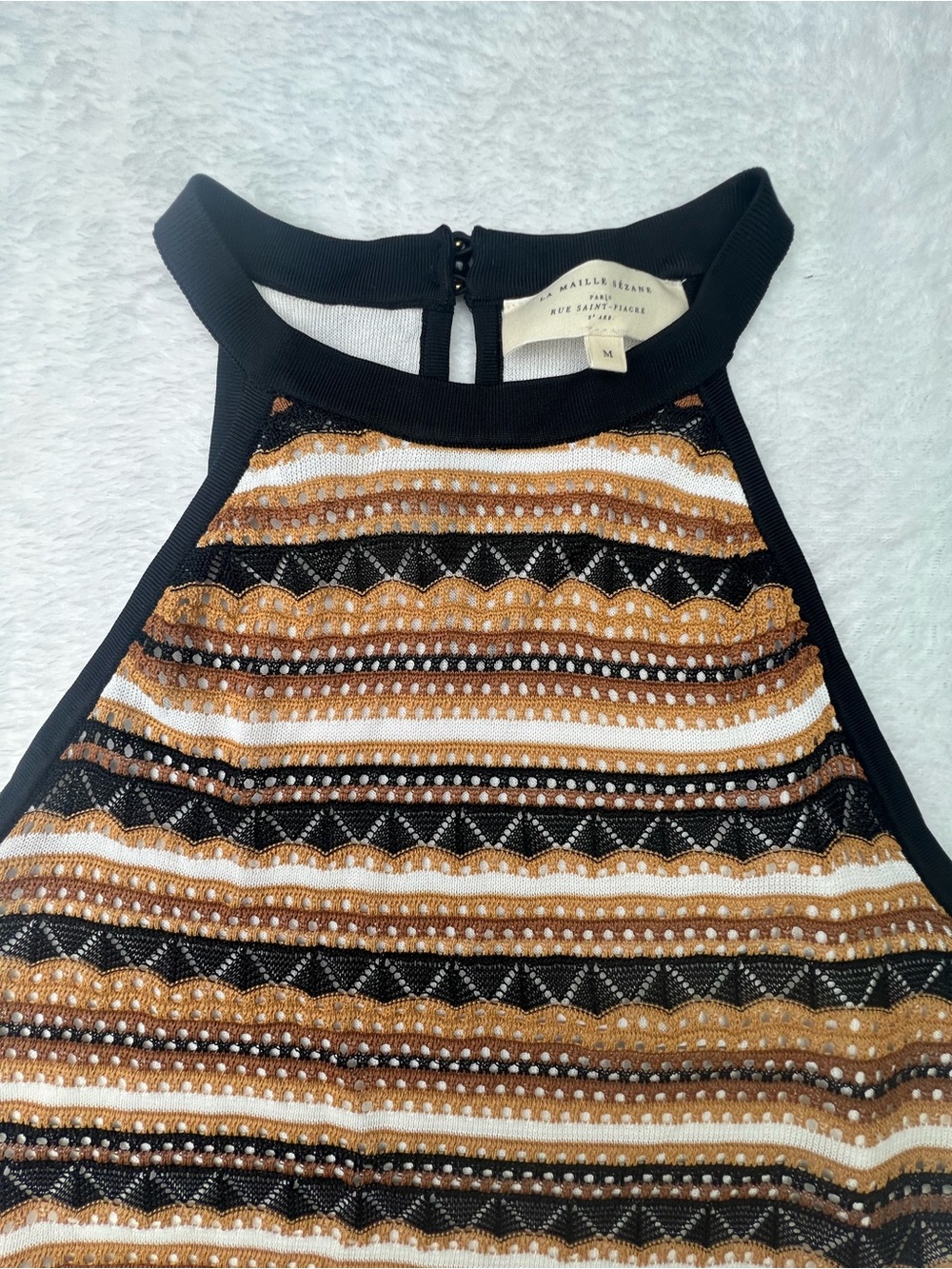Sezane Yanelle Midi Knit Sleeveless Yanelle Striped Dress  Sezane Halter Knit